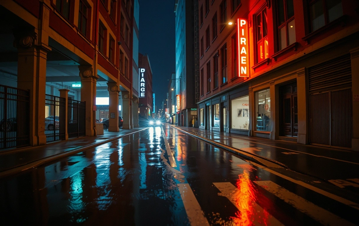 Architektonische Präzision in der Nacht